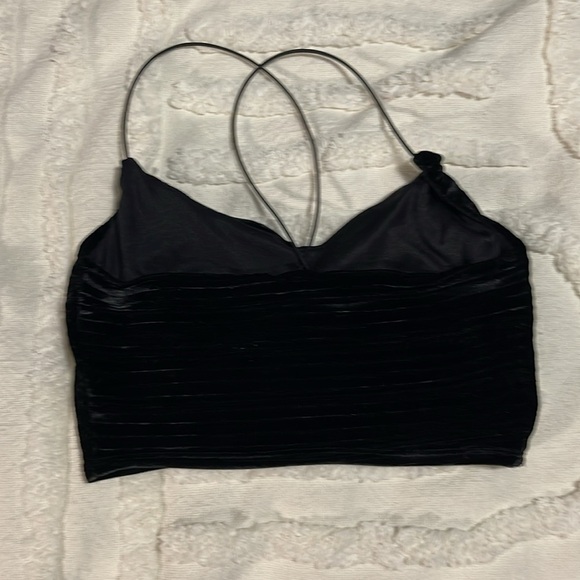 Black Velvet-like Women's crop Top # 2516 - Picture 4 of 6